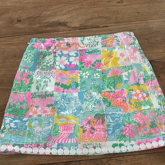 Lily Pulitzer Colorful Scalloped Skort Size 0 EUC! - Picture 4 of 8
